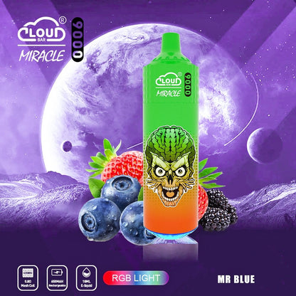 Cloud Bar Miracle 9000 Puffs 2% 3% 5% Nicotine Rechargeable Disposable vape