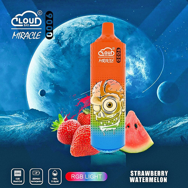 Cloud Bar Miracle 9000 Puffs 2% 3% 5% Nicotine Rechargeable Disposable vape