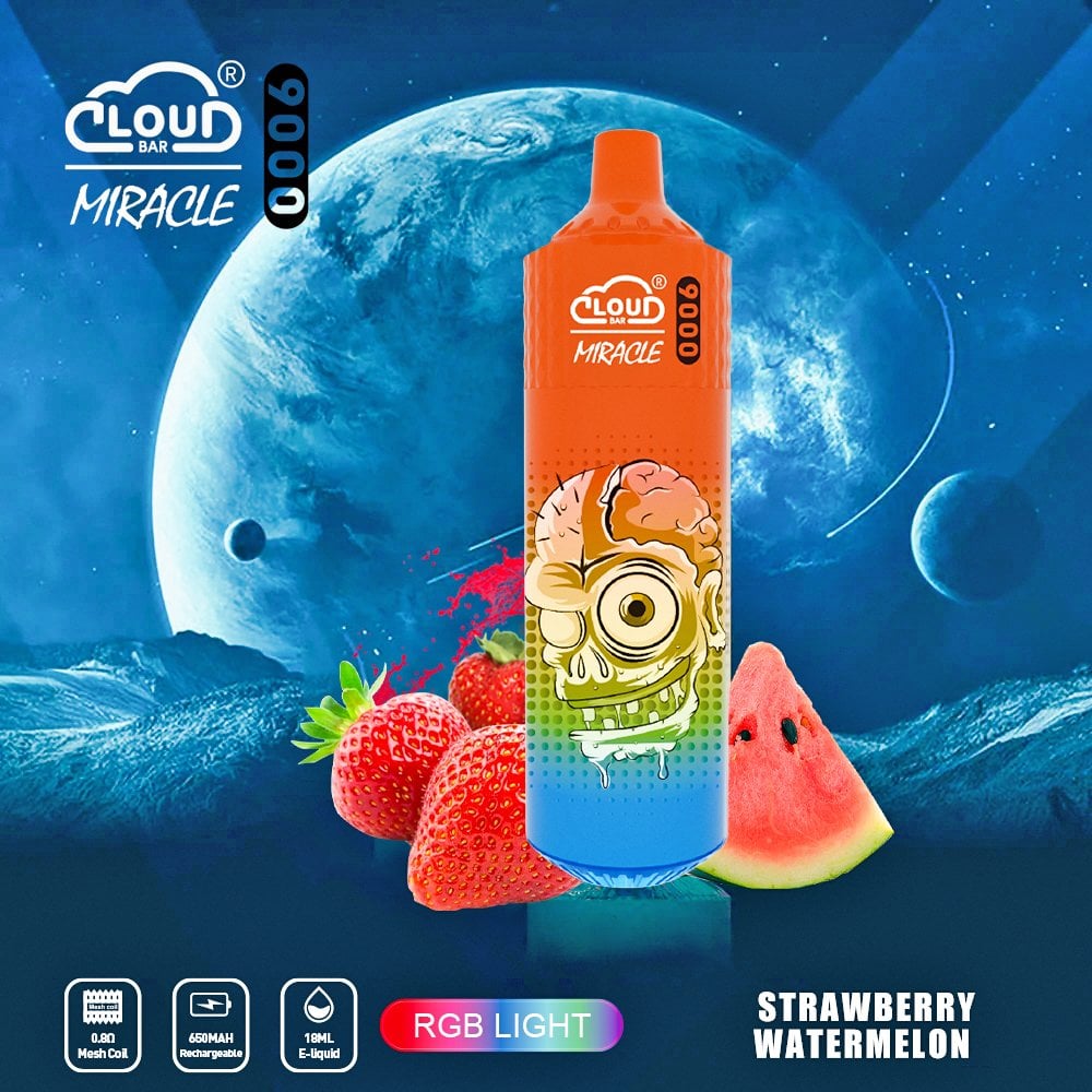 Cloud Bar Miracle 9000 Puffs 2% 3% 5% Nicotine Rechargeable Disposable vape