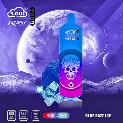 Cloud Bar Miracle 9000 Puffs 2% 3% 5% Nicotine Rechargeable Disposable vape