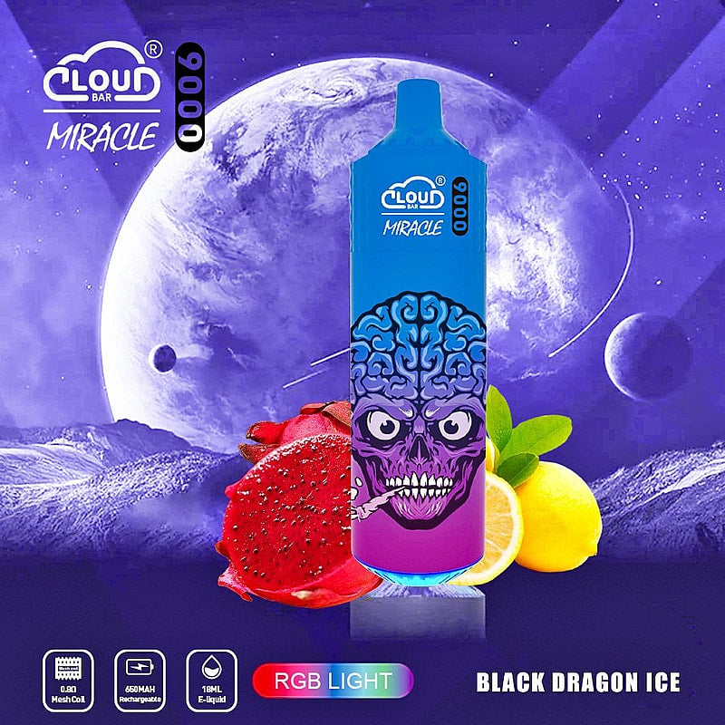 Cloud Bar Miracle 9000 Puffs 2% 3% 5% Nicotine Rechargeable Disposable vape