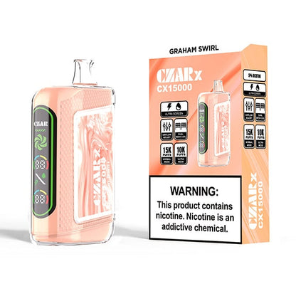 CZAR CX15000 Puffs disposable vape  Czar Graham Swirl Rechargeable Disposable-Multiple Nicotine 15 Flavors