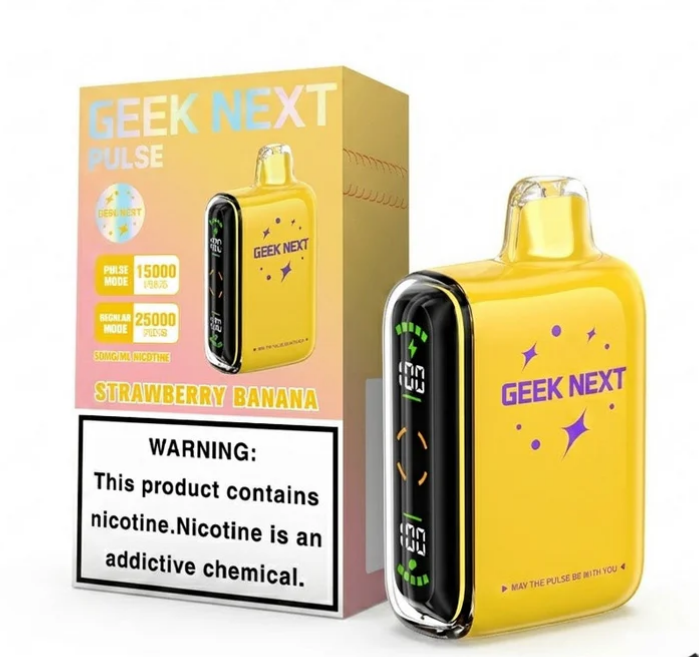 GEEK NEXT Pulse 25000 Puffs 25K DISPOSABLE 5 PER PACK, |25000 Puff Disposable Vape  5% Nic,E-JUICE CAPACITY. 18.0 ml ; PUFF COUNT. ~ 25000 / ~ 15000 Pulse ; BATTERY SIZE. 820 mAh.
