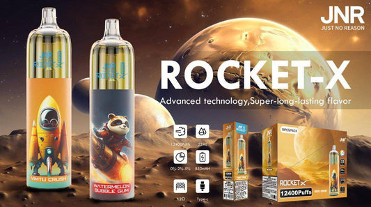 JNR Rocket X 12400 Puffs Disposable Vape-850mAh Battery, 22ml E-liquid, Multiple Nicotine 21 Flavors
