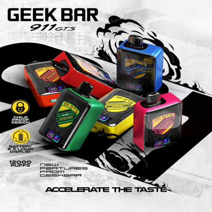 Geek Bar GTS911 12000 Puffs Disposable Vape Wholesale-820mAh Battery, 18ml E-liquid, Multiple Nicotine 10 Flavors