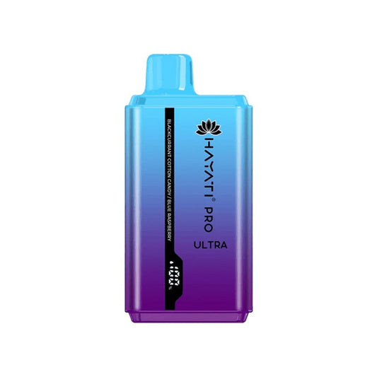 Hayati Pro Ultra 15000 Puffs - Black Currant Cotton Candy / Blue Raspberry 0mg Box  of 10