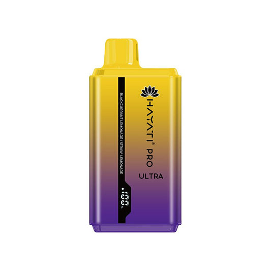 Hayati Pro Ultra 15000 PuffS - Blackcurrant Lemonade / Straw' Lemonade 0mg Box  of 10