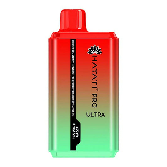 Hayati Pro ultra 15000 Puff - Blueberry Straw' Menthol / Blueberry Raspberry Menthol 0mg