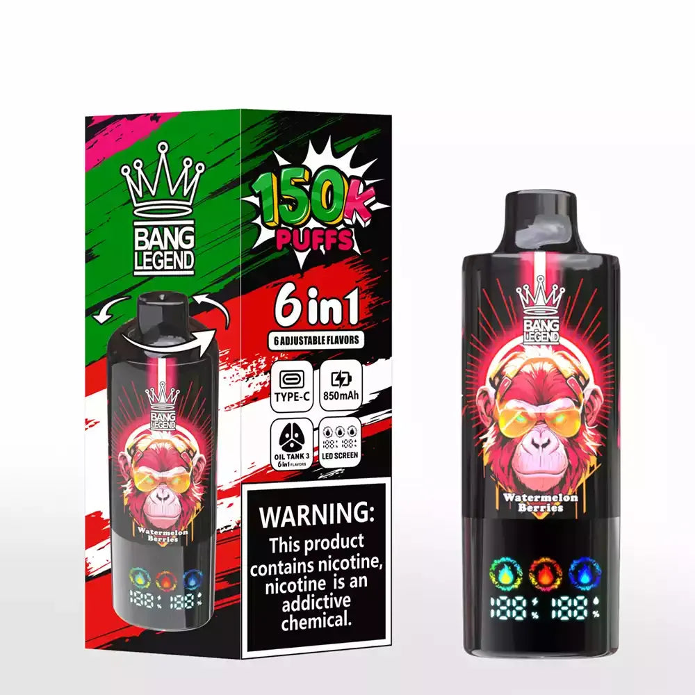 Bang Legend 150K Disposable Vape | 3 Oil Chambers Smart Screen | 12 Premium Flavors