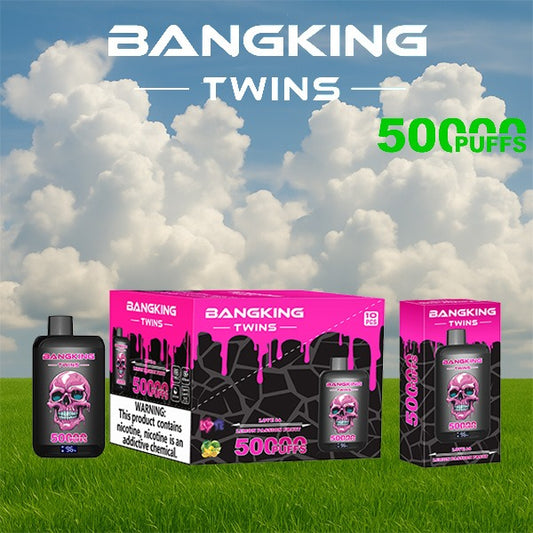 Bang King Twins 50000 Puffs Vape | 650mAh, Dual 28ml Pods | 12 Flavor Combos | Type-C Charging
