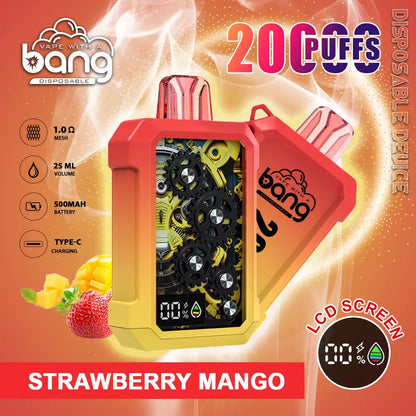 Bang 20000 Puffs 20K Smart Full Screen Turn Ice Wholesale Disposable Vape Puff 36k Prefilled Pod