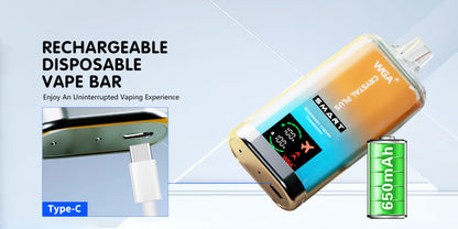 WGA Crystal Plus 16000 Puffs Disposable Vape-650mAh Battery, 27ml E-liquid, Multiple Nicotine 20 Flavors