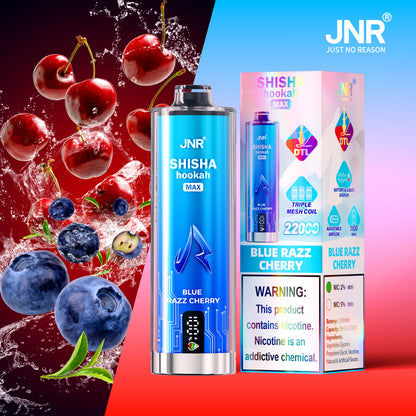 JNR Shisha Max 22000 22K Puffs Original DTL Disposable Vape Pen-1100mAh Battery, 29ml E-liquid, Multiple Nicotine 15 Flavors