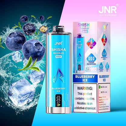 JNR Shisha Max 22000 22K Puffs Original DTL Disposable Vape Pen-1100mAh Battery, 29ml E-liquid, Multiple Nicotine 15 Flavors