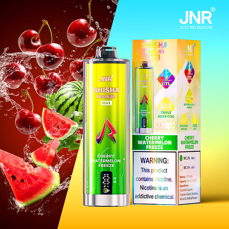 JNR Shisha Max 22000 22K Puffs Original DTL Disposable Vape Pen-1100mAh Battery, 29ml E-liquid, Multiple Nicotine 15 Flavors