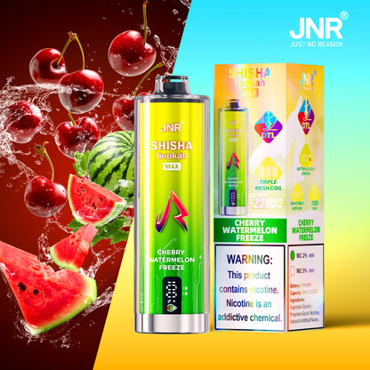 JNR Shisha Max 22000 22K Puffs Original DTL Disposable Vape Pen-1100mAh Battery, 29ml E-liquid, Multiple Nicotine 15 Flavors