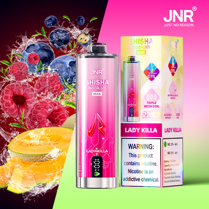 JNR Shisha Max 22000 22K Puffs Original DTL Disposable Vape Pen-1100mAh Battery, 29ml E-liquid, Multiple Nicotine 15 Flavors