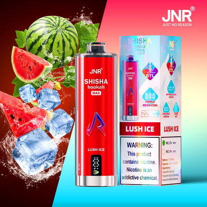 JNR Shisha Max 22000 22K Puffs Original DTL Disposable Vape Pen-1100mAh Battery, 29ml E-liquid, Multiple Nicotine 15 Flavors