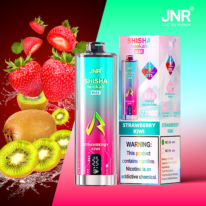 JNR Shisha Max 22000 22K Puffs Original DTL Disposable Vape Pen-1100mAh Battery, 29ml E-liquid, Multiple Nicotine 15 Flavors