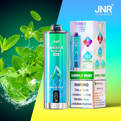 JNR Shisha Max 22000 22K Puffs Original DTL Disposable Vape Pen-1100mAh Battery, 29ml E-liquid, Multiple Nicotine 15 Flavors