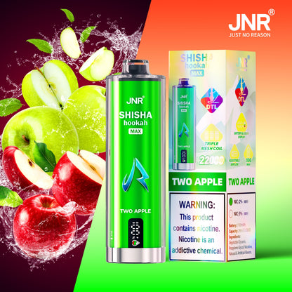 JNR Shisha Max 22000 22K Puffs Original DTL Disposable Vape Pen-1100mAh Battery, 29ml E-liquid, Multiple Nicotine 15 Flavors