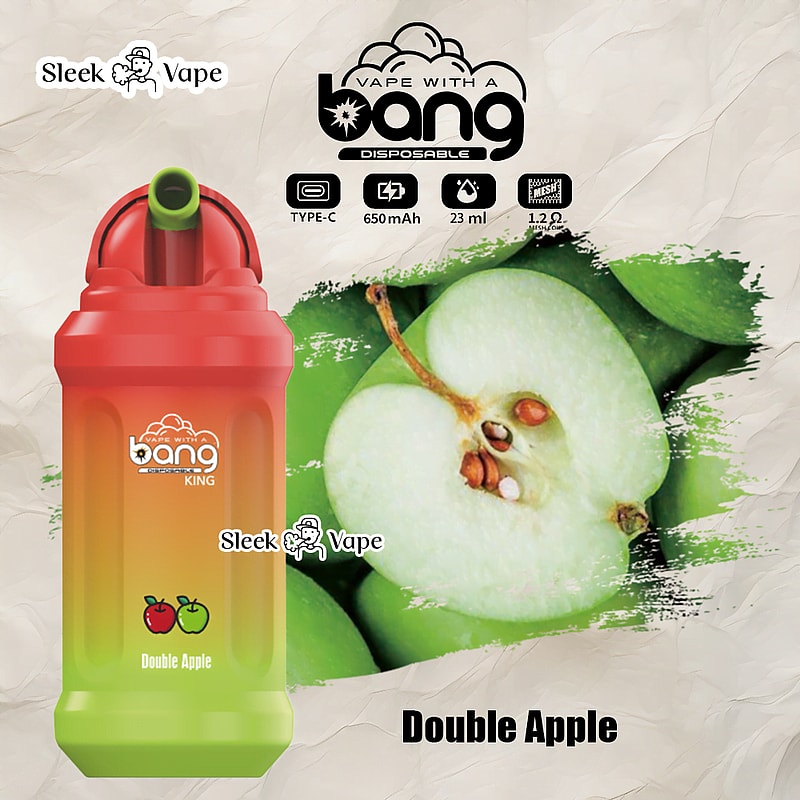 Bang King 12000 Puffs 0% 2% 3% 5% Nicotine Rechargeable Disposable Pod- 23ml E-Liquid, 850mAh Battery 20 Flavors