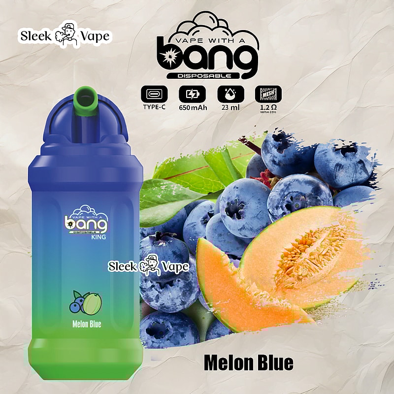 Bang King 12000 Puffs 0% 2% 3% 5% Nicotine Rechargeable Disposable Pod- 23ml E-Liquid, 850mAh Battery 20 Flavors