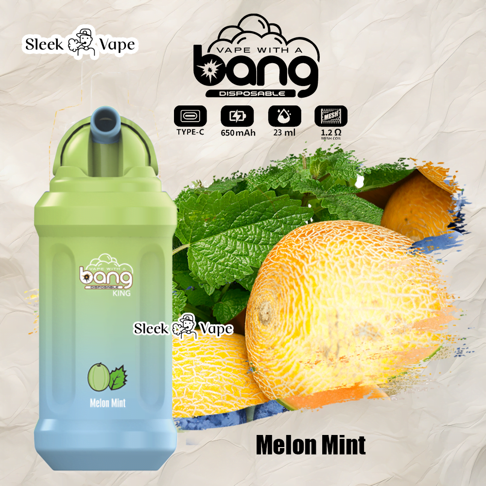 Bang King 12000 Puffs 0% 2% 3% 5% Nicotine Rechargeable Disposable Pod- 23ml E-Liquid, 850mAh Battery 20 Flavors