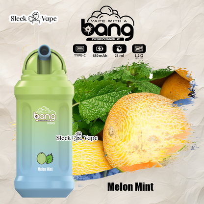 Bang King 12000 Puffs 0% 2% 3% 5% Nicotine Rechargeable Disposable Pod- 23ml E-Liquid, 850mAh Battery 20 Flavors