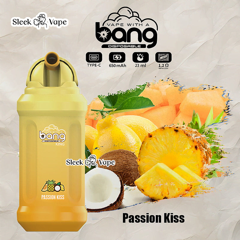 Bang King 12000 Puffs 0% 2% 3% 5% Nicotine Rechargeable Disposable Pod- 23ml E-Liquid, 850mAh Battery 20 Flavors