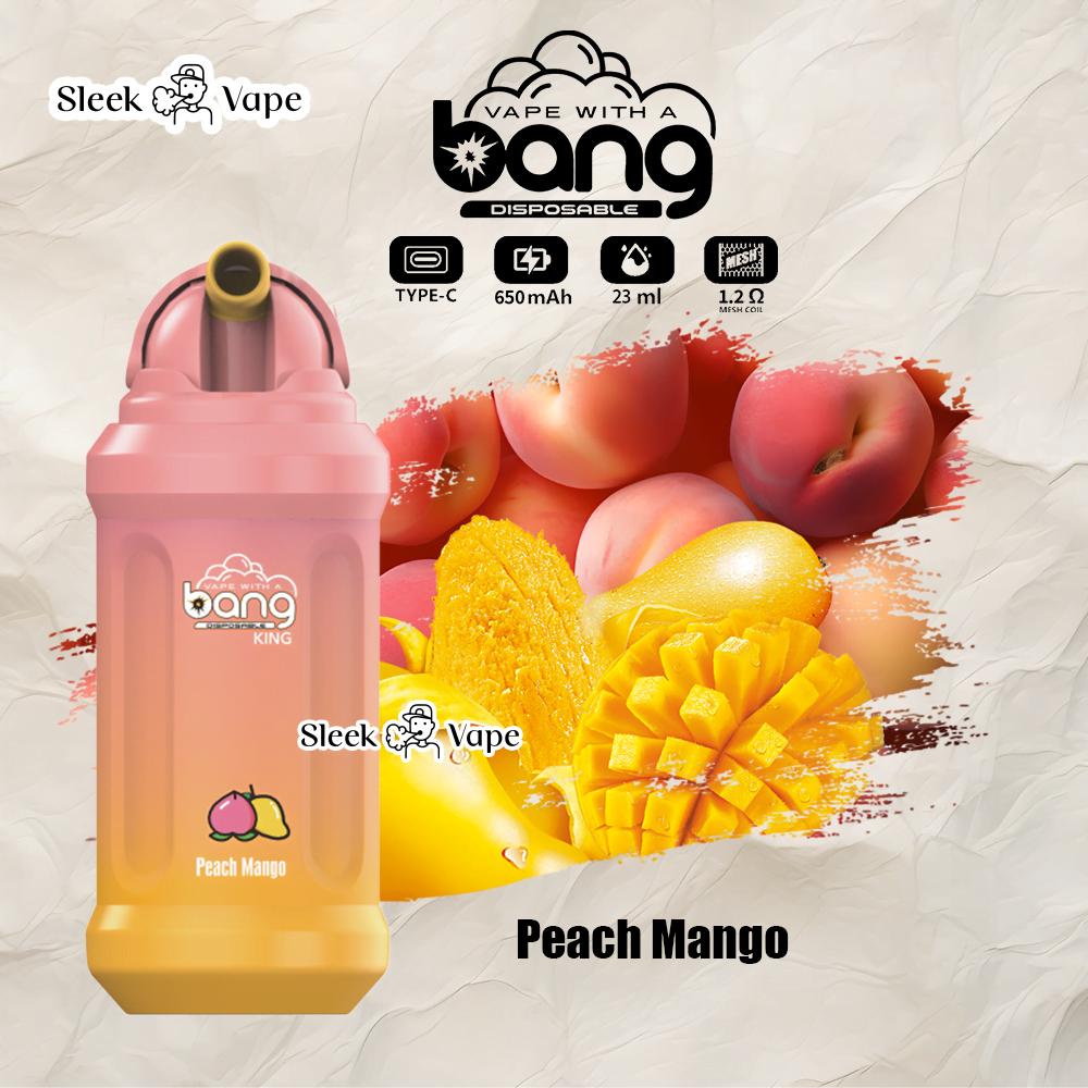 Bang King 12000 Puffs 0% 2% 3% 5% Nicotine Rechargeable Disposable Pod- 23ml E-Liquid, 850mAh Battery 20 Flavors