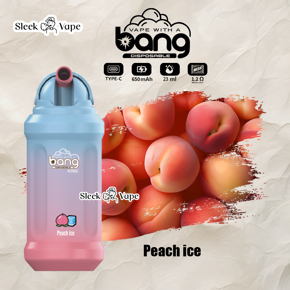 Bang King 12000 Puffs 0% 2% 3% 5% Nicotine Rechargeable Disposable Pod- 23ml E-Liquid, 850mAh Battery 20 Flavors