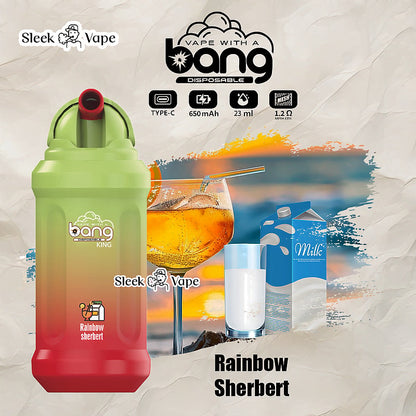 Bang King 12000 Puffs 0% 2% 3% 5% Nicotine Rechargeable Disposable Pod- 23ml E-Liquid, 850mAh Battery 20 Flavors