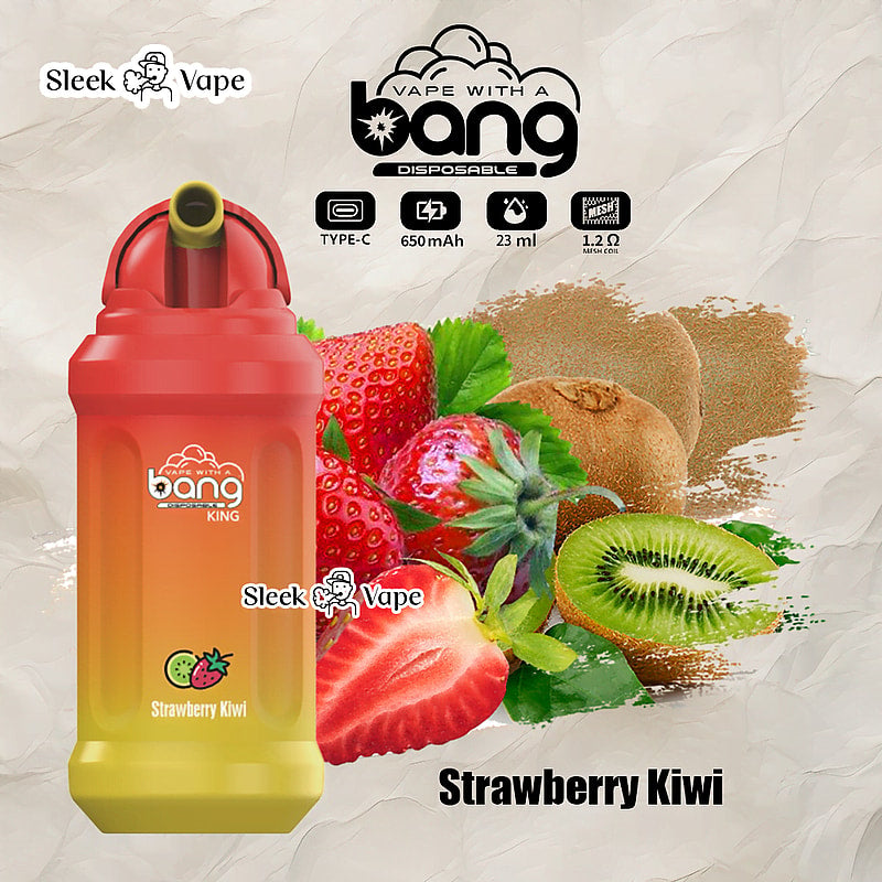 Bang King 12000 Puffs 0% 2% 3% 5% Nicotine Rechargeable Disposable Pod- 23ml E-Liquid, 850mAh Battery 20 Flavors