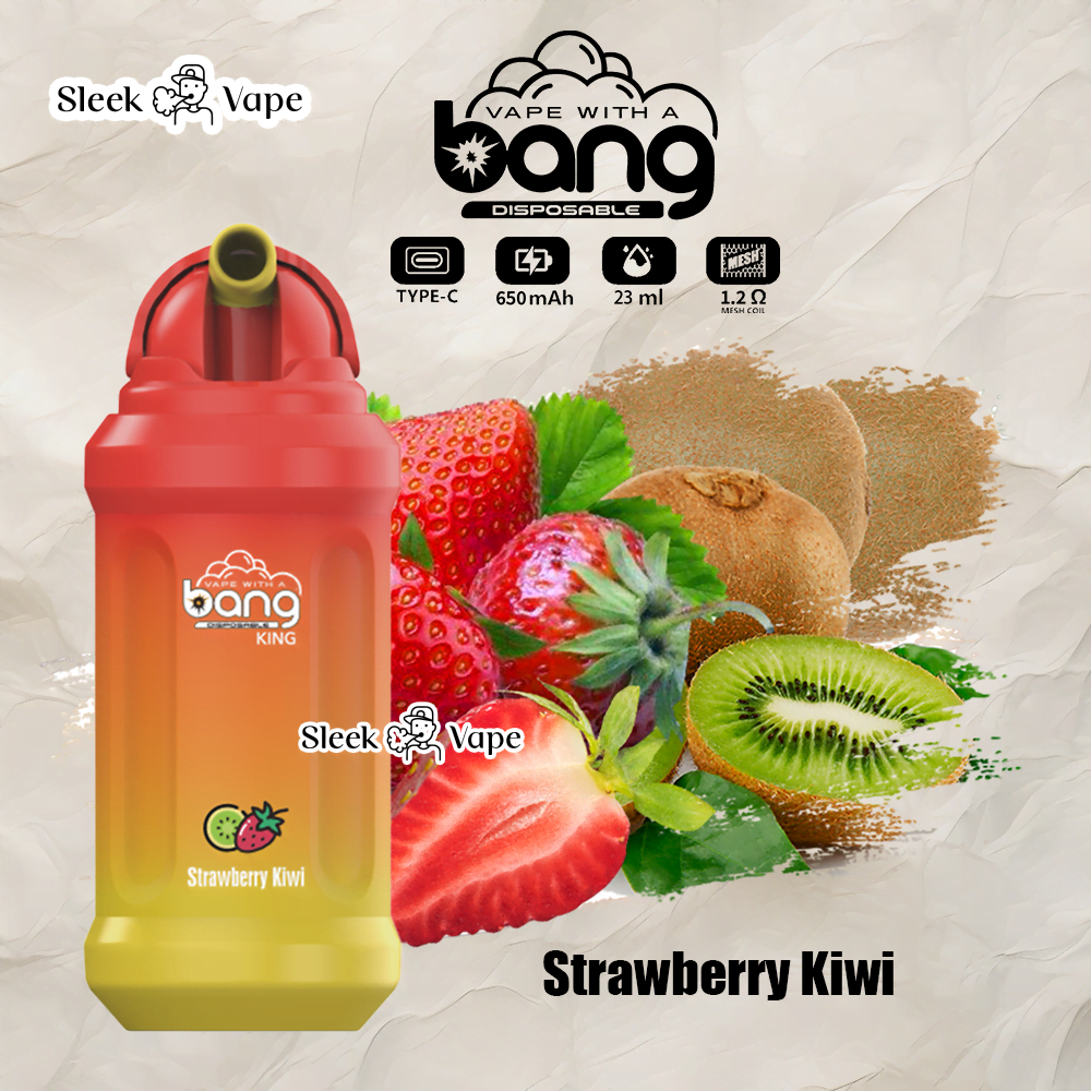 Bang King 12000 Puffs 0% 2% 3% 5% Nicotine Rechargeable Disposable Pod- 23ml E-Liquid, 850mAh Battery 20 Flavors