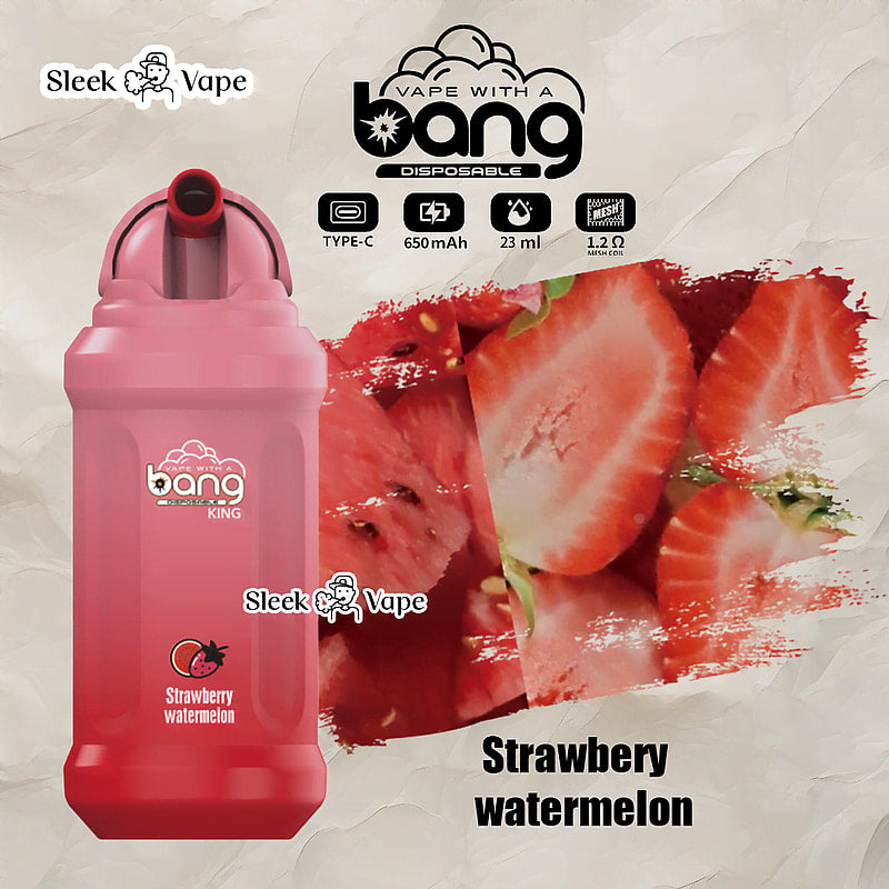Bang King 12000 Puffs 0% 2% 3% 5% Nicotine Rechargeable Disposable Pod- 23ml E-Liquid, 850mAh Battery 20 Flavors