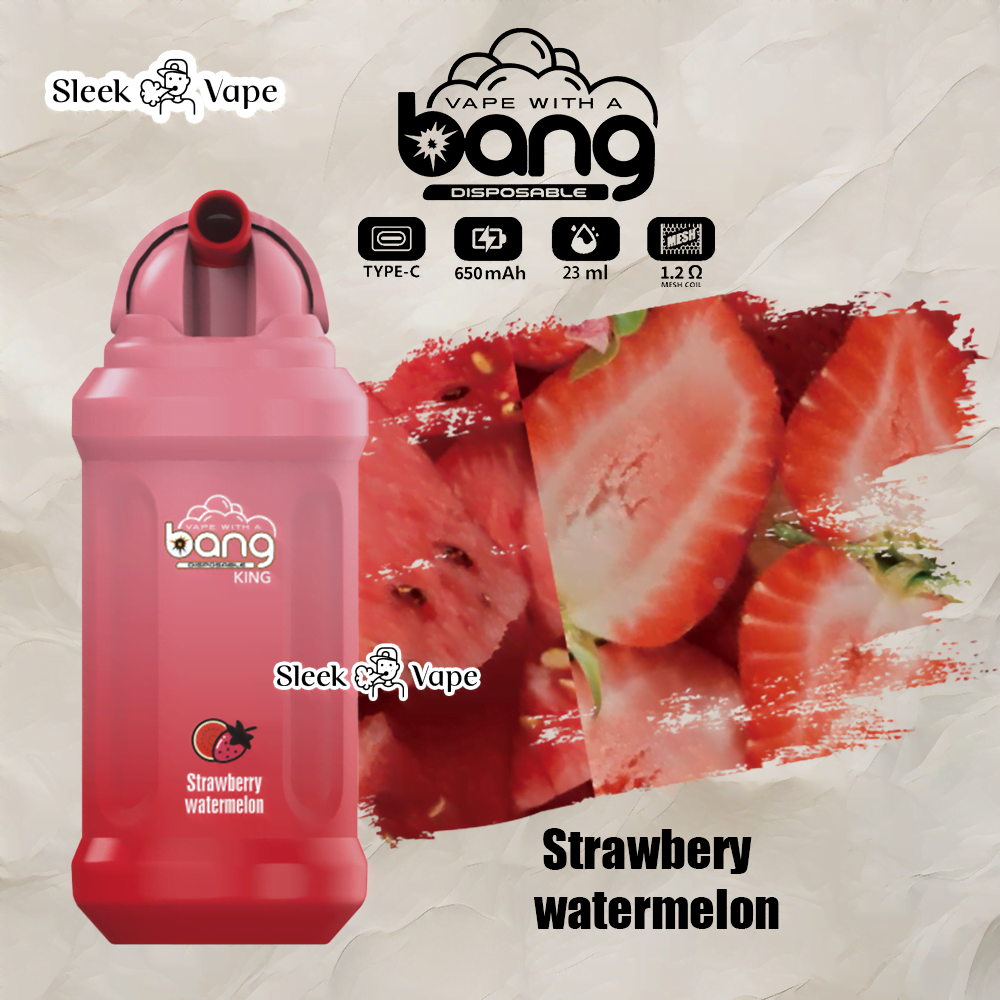 Bang King 12000 Puffs 0% 2% 3% 5% Nicotine Rechargeable Disposable Pod- 23ml E-Liquid, 850mAh Battery 20 Flavors
