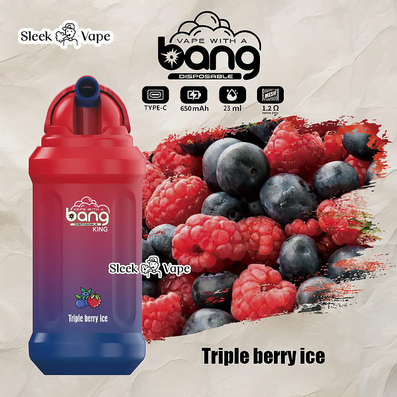 Bang King 12000 Puffs 0% 2% 3% 5% Nicotine Rechargeable Disposable Pod- 23ml E-Liquid, 850mAh Battery 20 Flavors