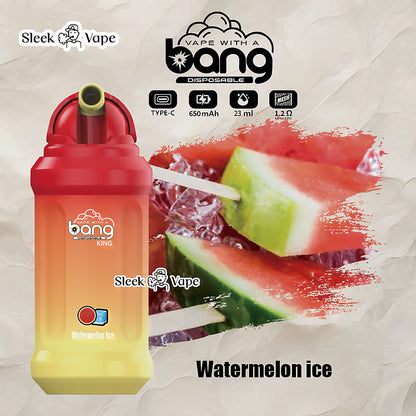 Bang King 12000 Puffs 0% 2% 3% 5% Nicotine Rechargeable Disposable Pod- 23ml E-Liquid, 850mAh Battery 20 Flavors