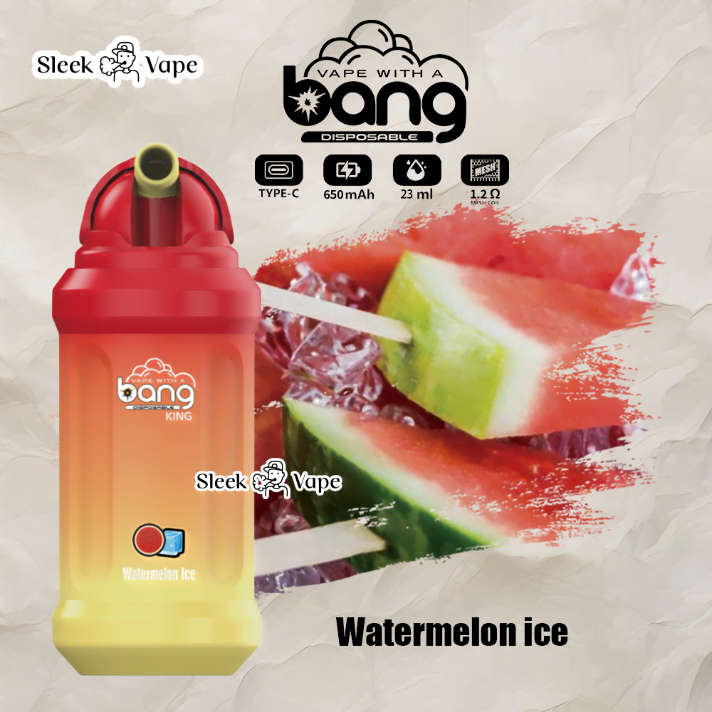Bang King 12000 Puffs 0% 2% 3% 5% Nicotine Rechargeable Disposable Pod- 23ml E-Liquid, 850mAh Battery 20 Flavors