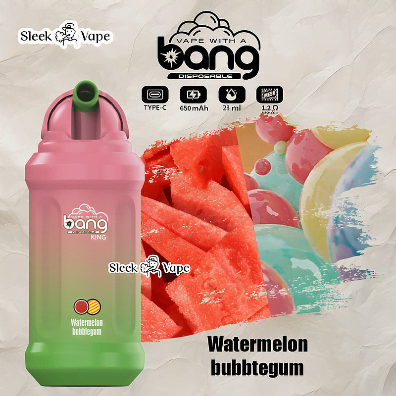 Bang King 12000 Puffs 0% 2% 3% 5% Nicotine Rechargeable Disposable Pod- 23ml E-Liquid, 850mAh Battery 20 Flavors