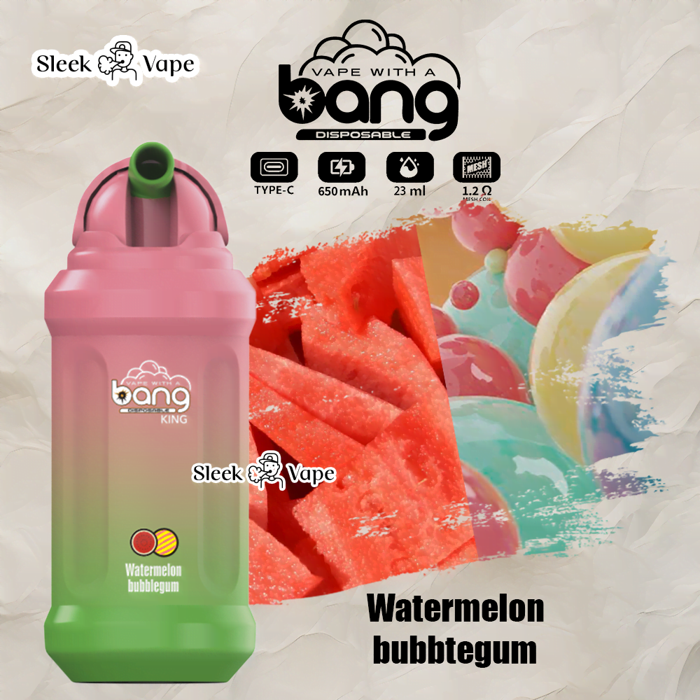 Bang King 12000 Puffs 0% 2% 3% 5% Nicotine Rechargeable Disposable Pod- 23ml E-Liquid, 850mAh Battery 20 Flavors