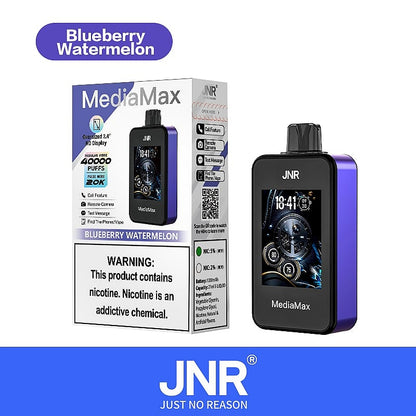 JNR Media Max 40000 40K Puffs Smoke Latest Original Intelligent Disposable Vape-1000mAh Battery, 21ml E-liquid, Multiple Nicotine 10 Flavors