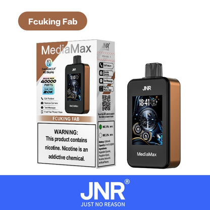 JNR Media Max 40000 40K Puffs Smoke Latest Original Intelligent Disposable Vape-1000mAh Battery, 21ml E-liquid, Multiple Nicotine 10 Flavors