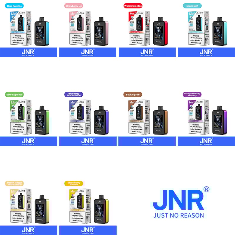 JNR Media Max 40000 40K Puffs Smoke Latest Original Intelligent Disposable Vape-1000mAh Battery, 21ml E-liquid, Multiple Nicotine 10 Flavors