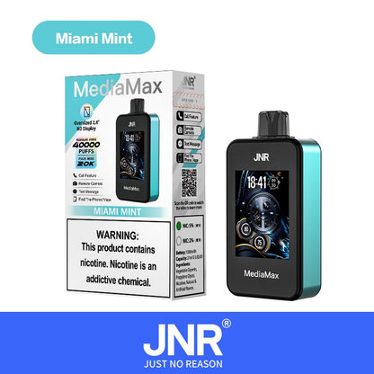 JNR Media Max 40000 40K Puffs Smoke Latest Original Intelligent Disposable Vape-1000mAh Battery, 21ml E-liquid, Multiple Nicotine 10 Flavors