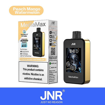 JNR Media Max 40000 40K Puffs Smoke Latest Original Intelligent Disposable Vape-1000mAh Battery, 21ml E-liquid, Multiple Nicotine 10 Flavors