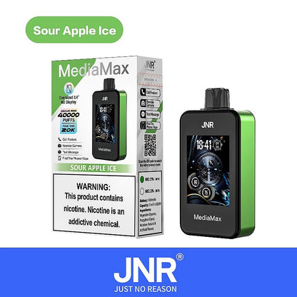 JNR Media Max 40000 40K Puffs Smoke Latest Original Intelligent Disposable Vape-1000mAh Battery, 21ml E-liquid, Multiple Nicotine 10 Flavors