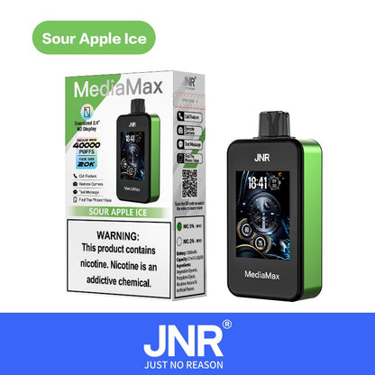 JNR Media Max 40000 40K Puffs Smoke Latest Original Intelligent Disposable Vape-1000mAh Battery, 21ml E-liquid, Multiple Nicotine 10 Flavors