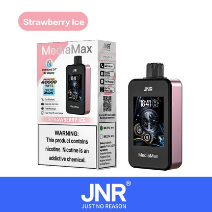 JNR Media Max 40000 40K Puffs Smoke Latest Original Intelligent Disposable Vape-1000mAh Battery, 21ml E-liquid, Multiple Nicotine 10 Flavors